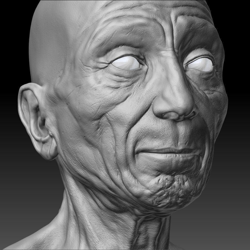 Old Man head 3D model_12