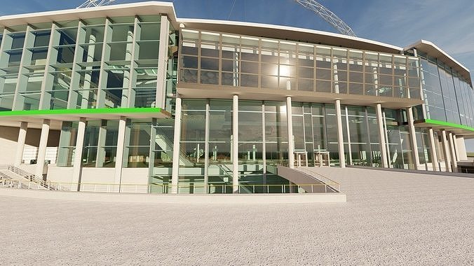 Wembley Stadium with interior 3D model 7