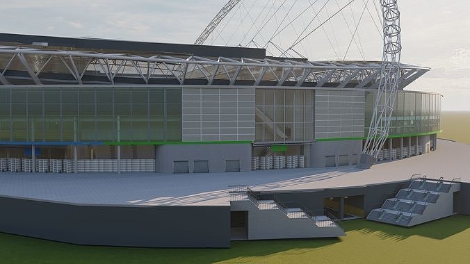 Wembley Stadium with interior 3D model 5