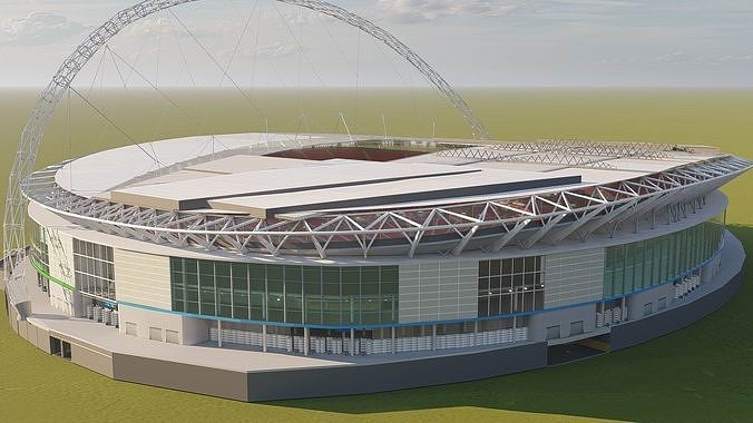 Wembley Stadium with interior 3D model 3