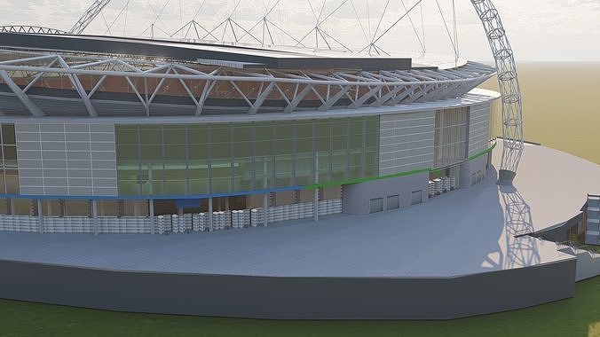Wembley Stadium with interior 3D model 4