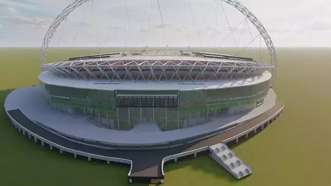 Wembley Stadium with interior 3D model