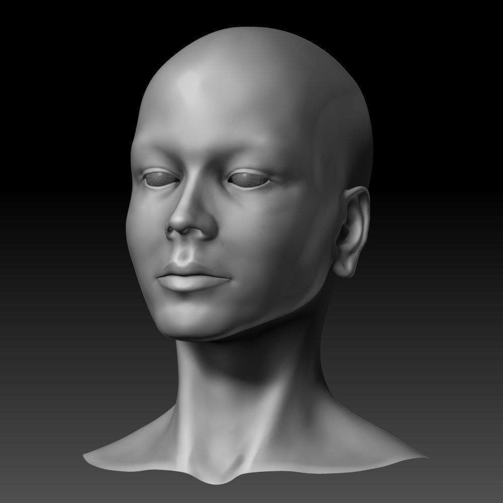Female Head 3D model_9