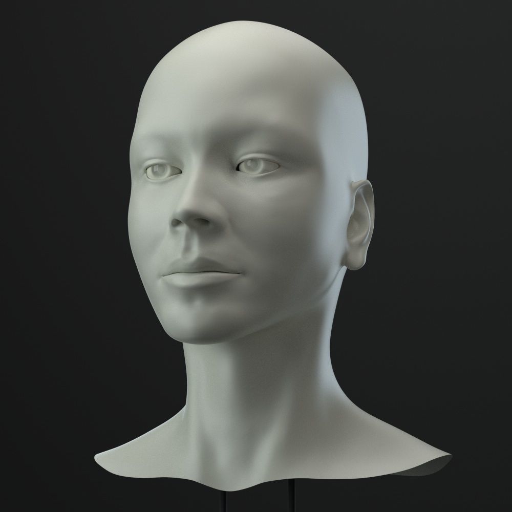 Female Head 3D model_5