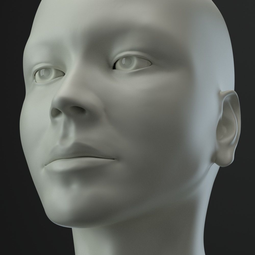 Female Head 3D model_7