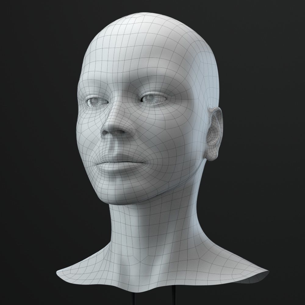 Female Head 3D model_4