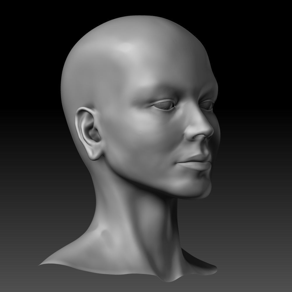 Female Head 3D model_15