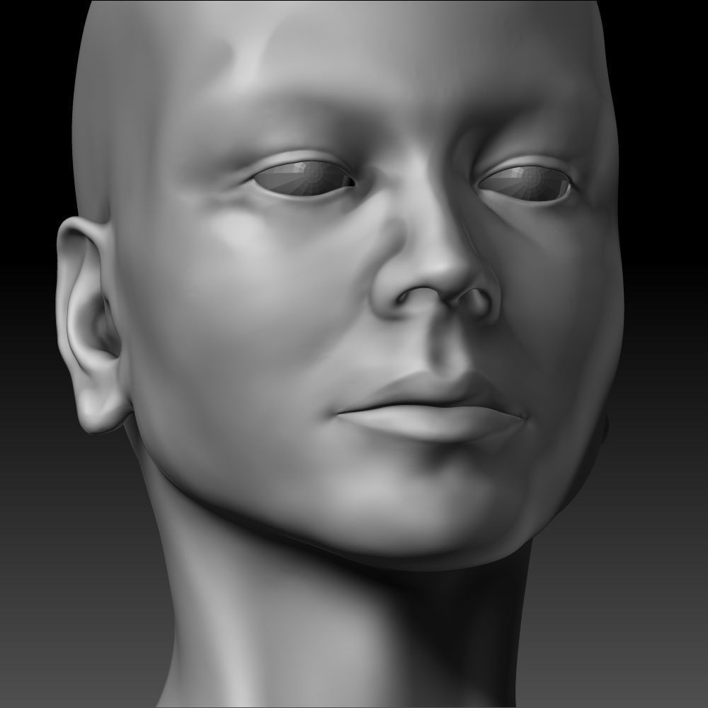 Female Head 3D model_16