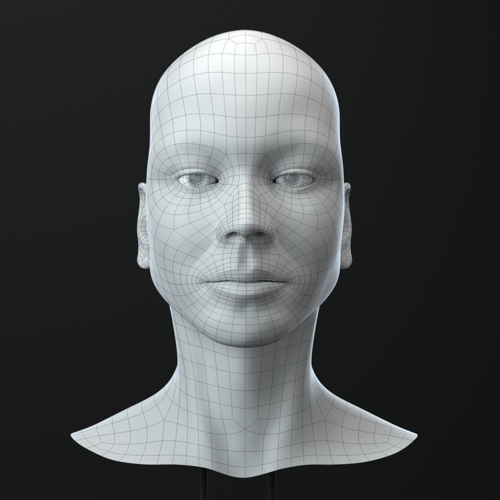 Female Head 3D model_1