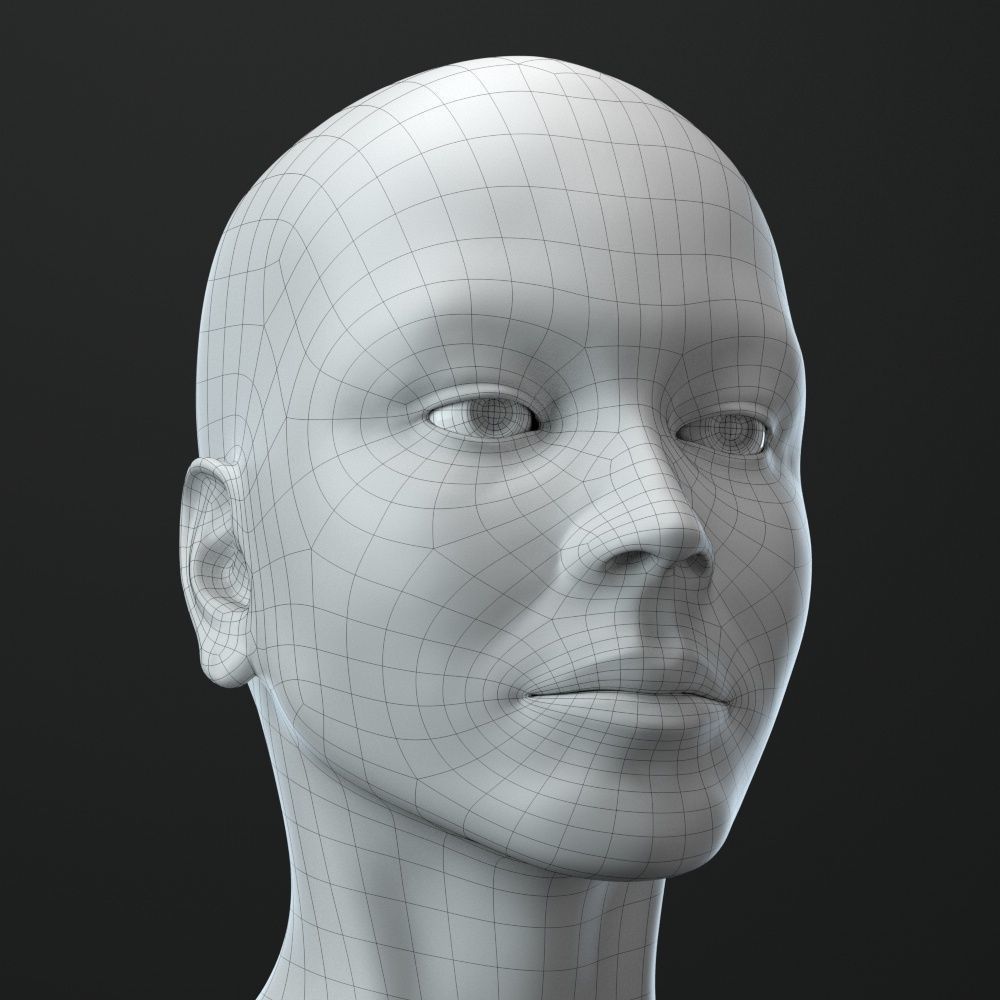 Female Head 3D model_3