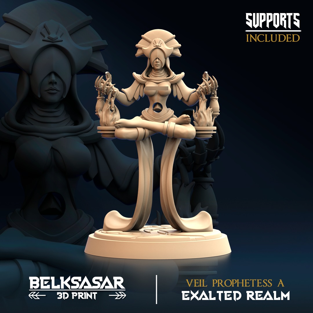 Veil Prophetess Nude Set x3 3D print model_1