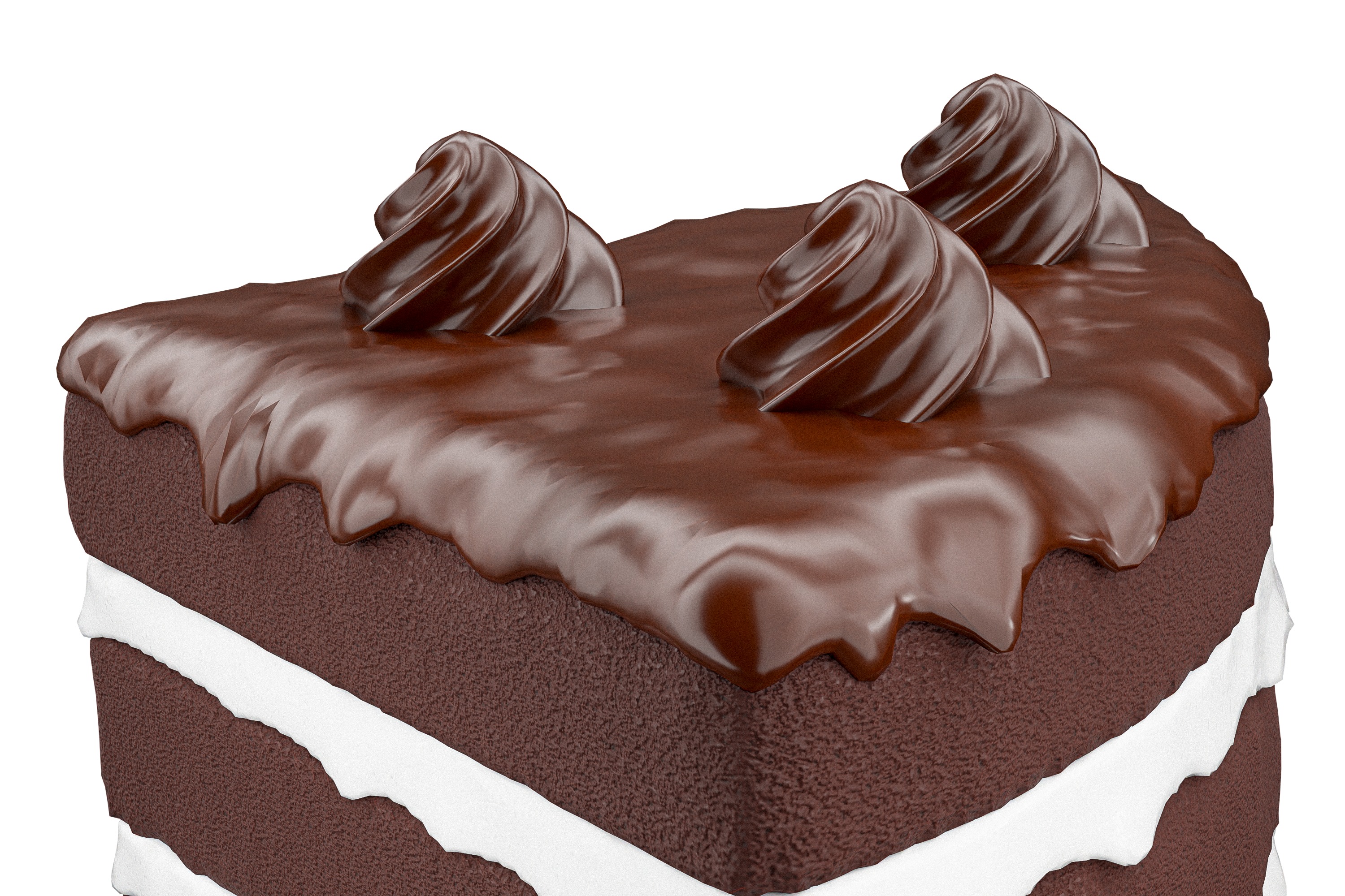 Chocolate Cake 01 3D model_2