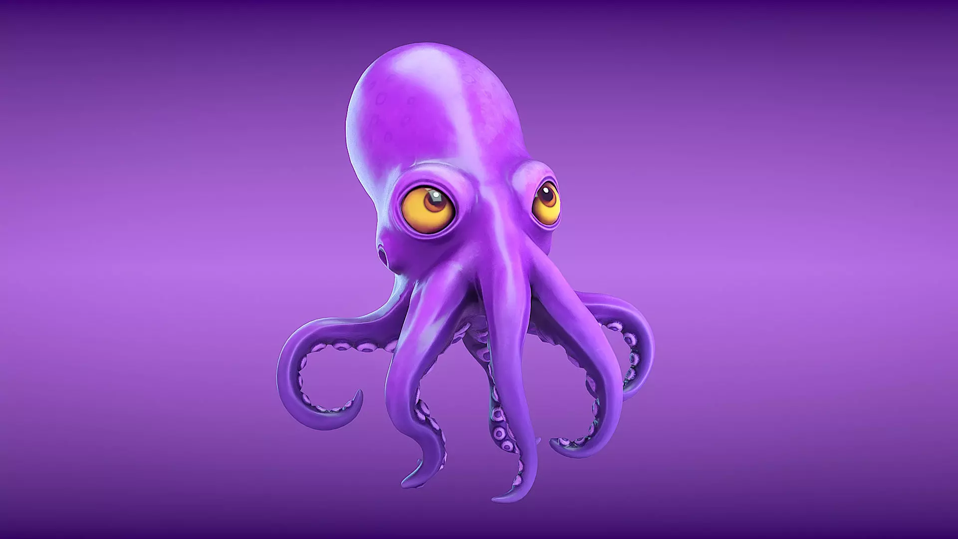 Cartoon octopus Low-poly 3D model