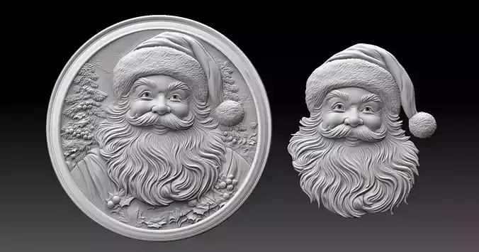 santa clause bas relief  3D print model
