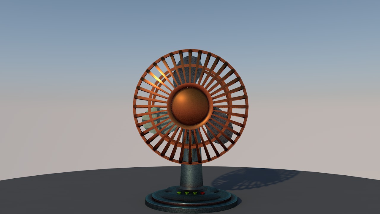 Desk Fan 3D model_3