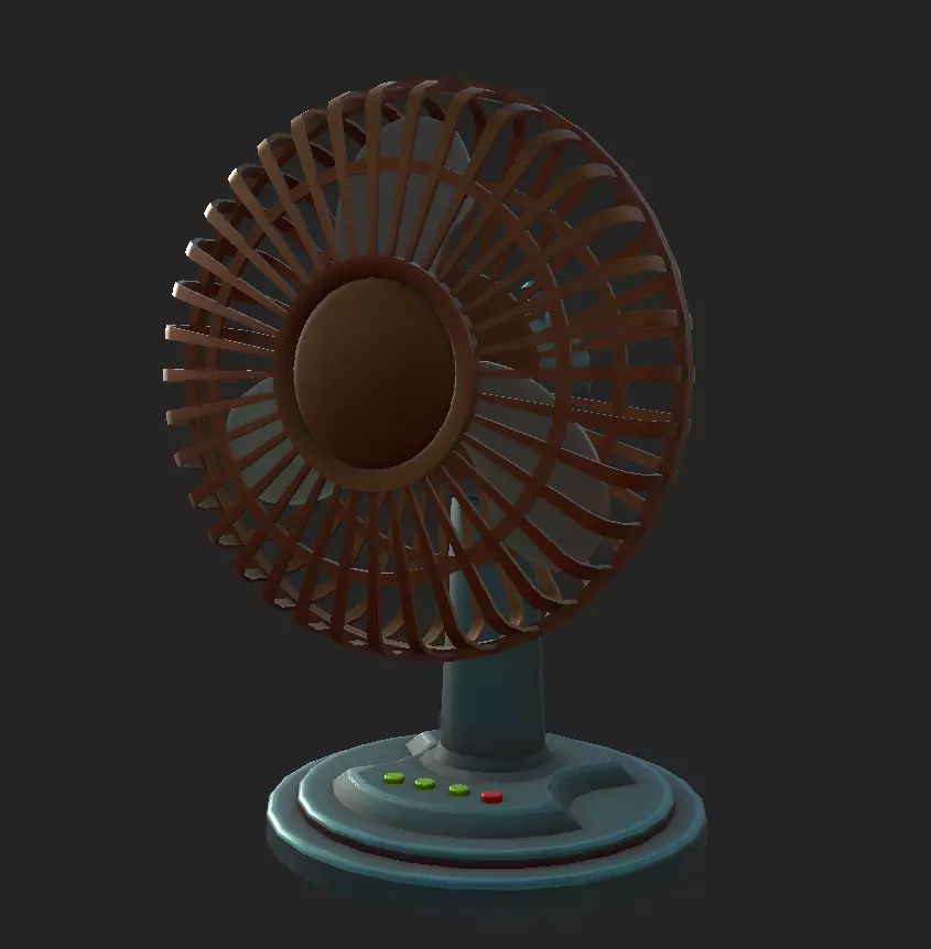 Desk Fan 3D model_0