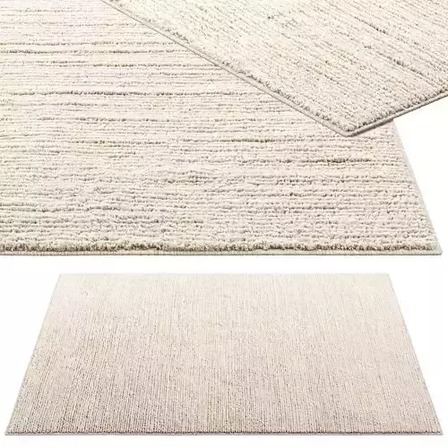 Benuta Leon Cream Wool Rug 3D model
