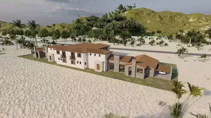 Casa Scene- Beach villa-modern house 3D model 3