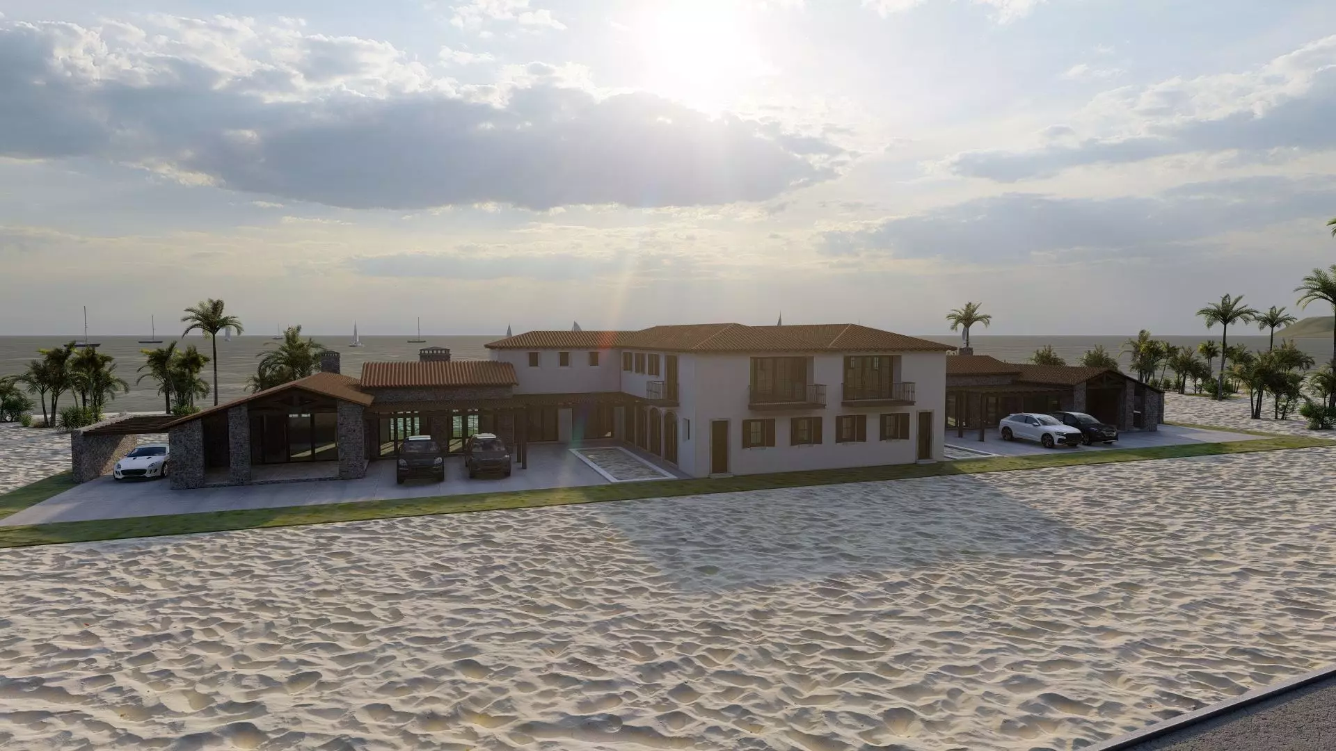 Casa Scene- Beach villa-modern house 3D model_12