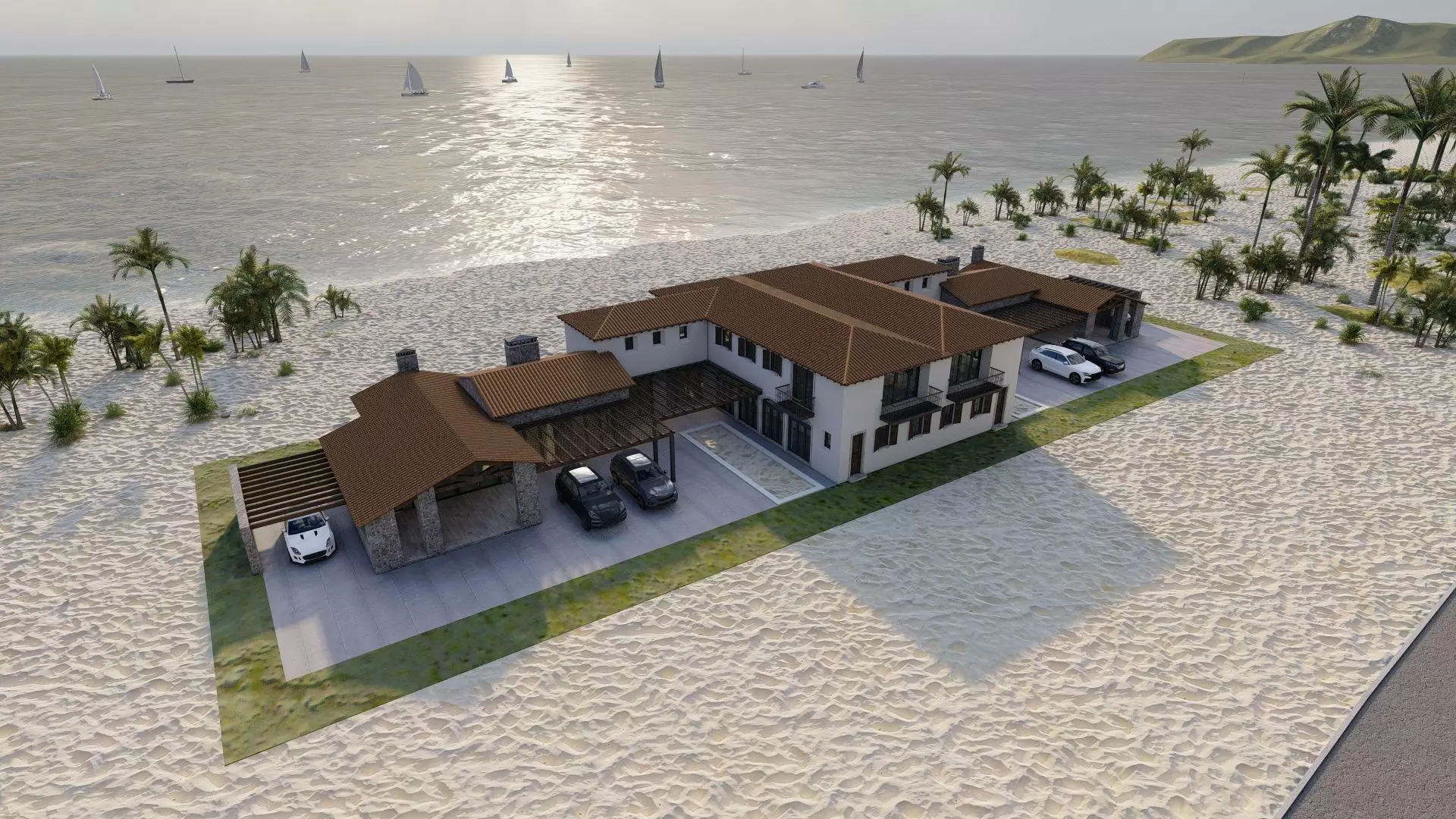 Casa Scene- Beach villa-modern house 3D model_8
