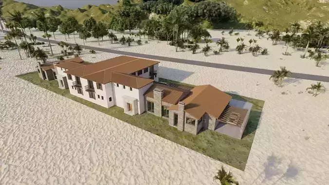 Casa Scene- Beach villa-modern house 3D model 2