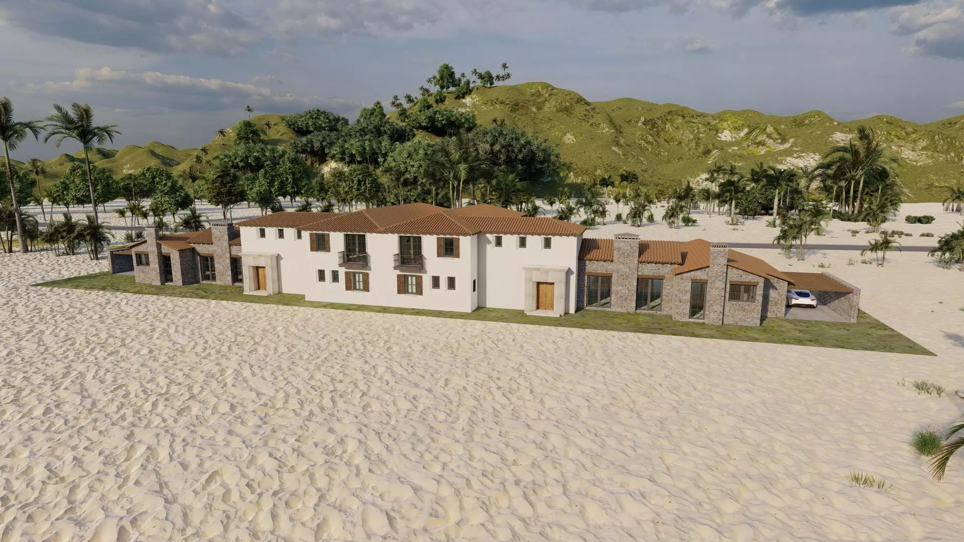 Casa Scene- Beach villa-modern house 3D model_10