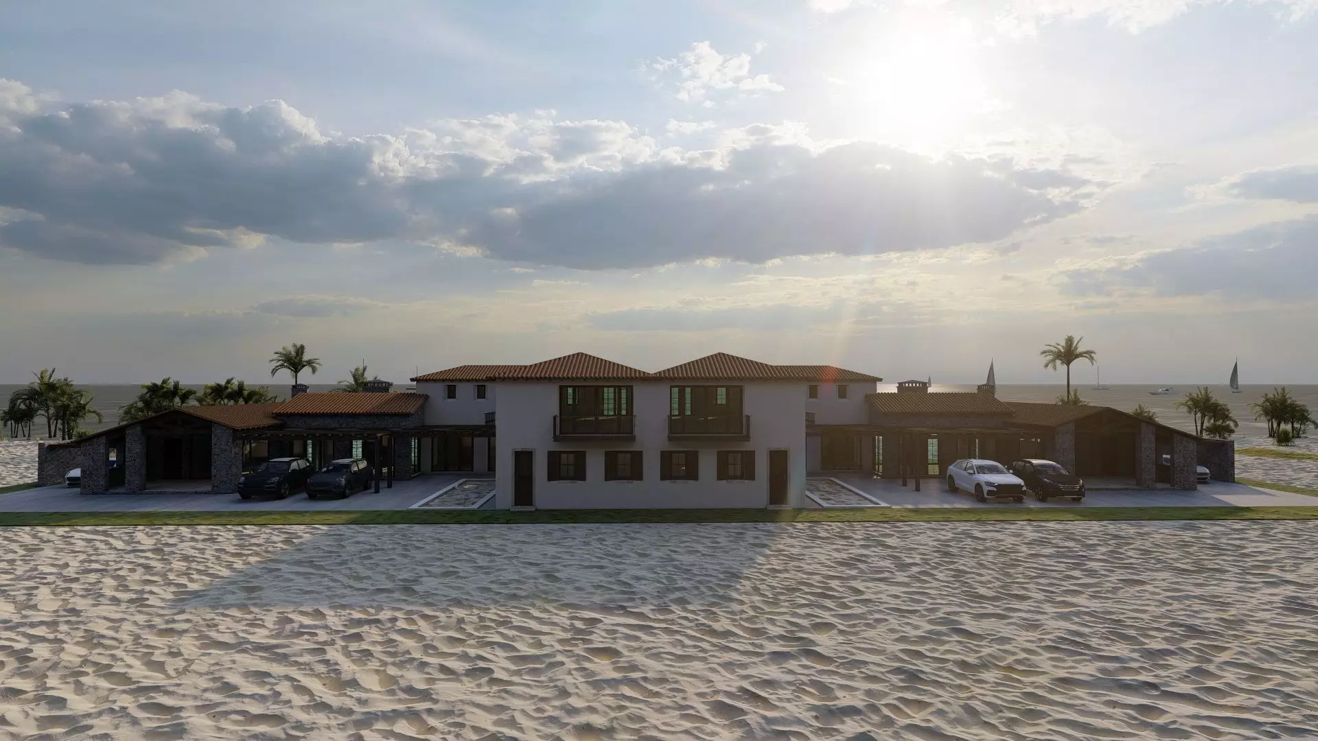 Casa Scene- Beach villa-modern house 3D model_9