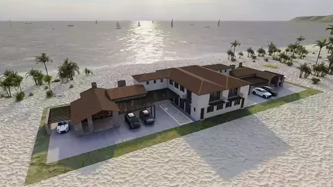 Casa Scene- Beach villa-modern house 3D model