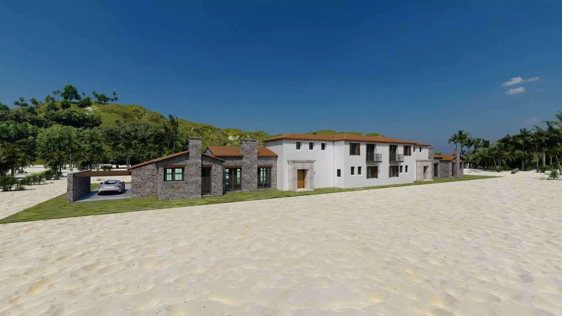 Casa Scene- Beach villa-modern house 3D model_3