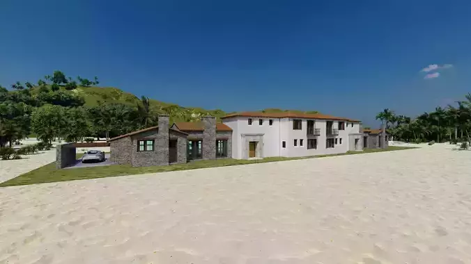 Casa Scene- Beach villa-modern house 3D model 4