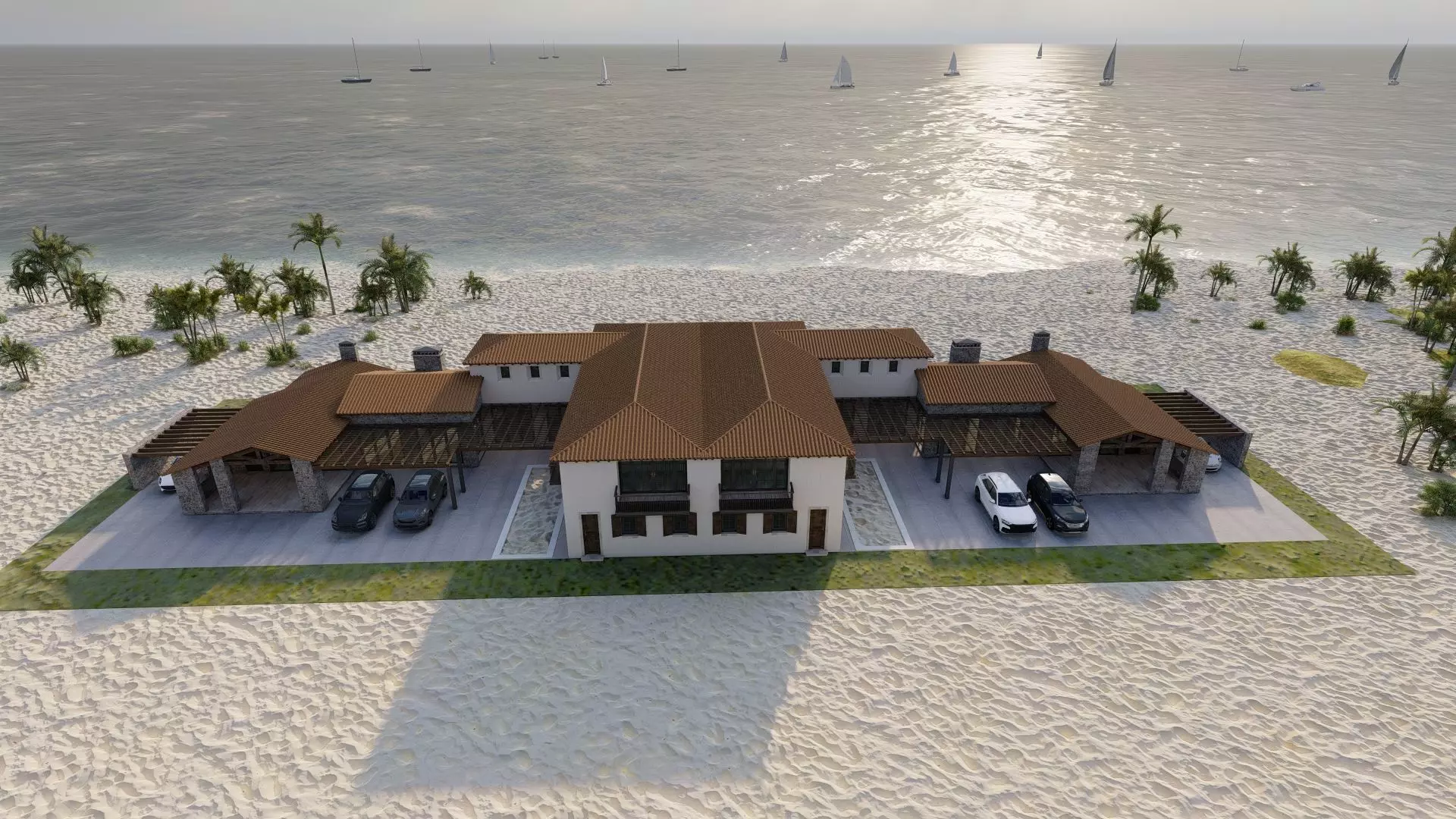 Casa Scene- Beach villa-modern house 3D model_7