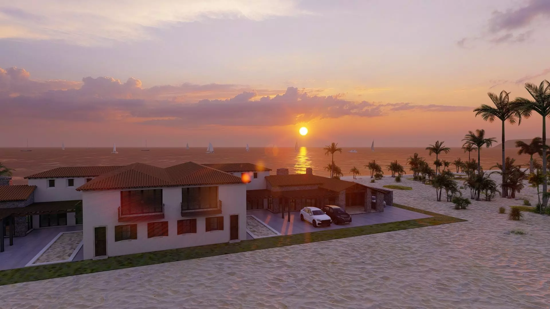 Casa Scene- Beach villa-modern house 3D model_6