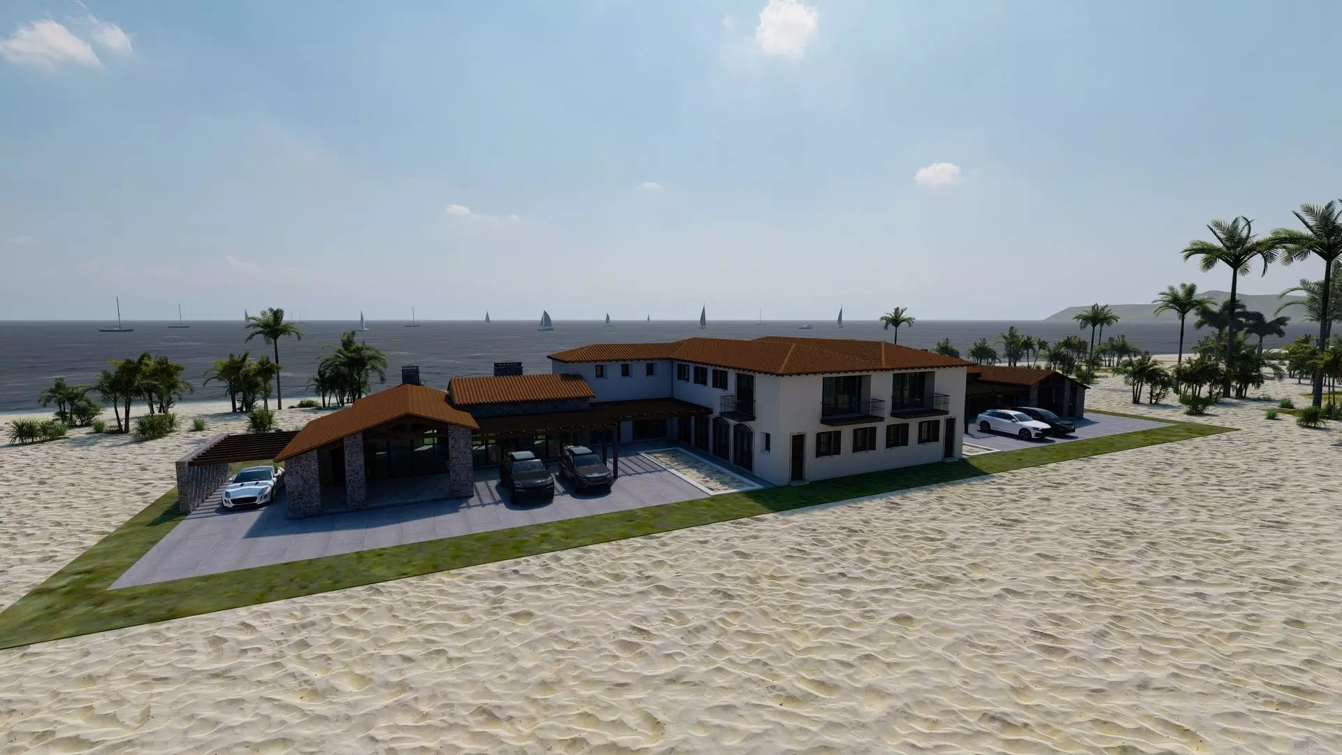 Casa Scene- Beach villa-modern house 3D model_18