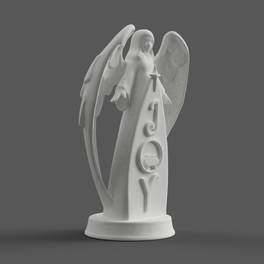 christmas angel with joy 3D print model_7
