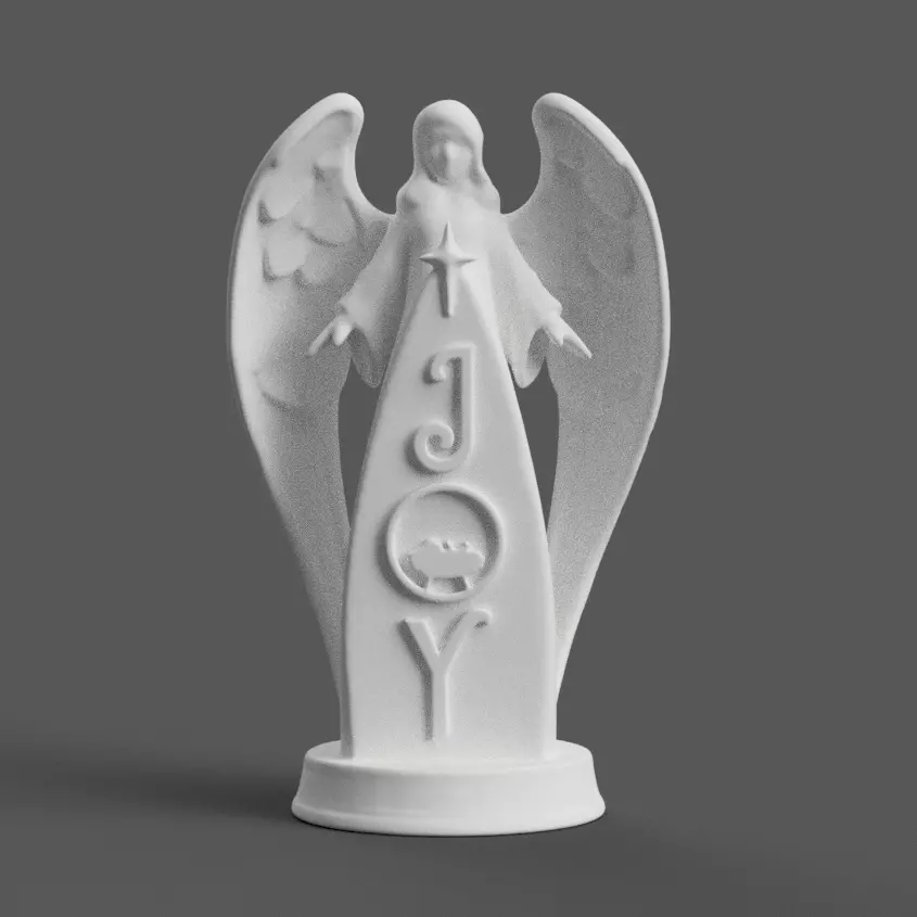 christmas angel with joy 3D print model_0
