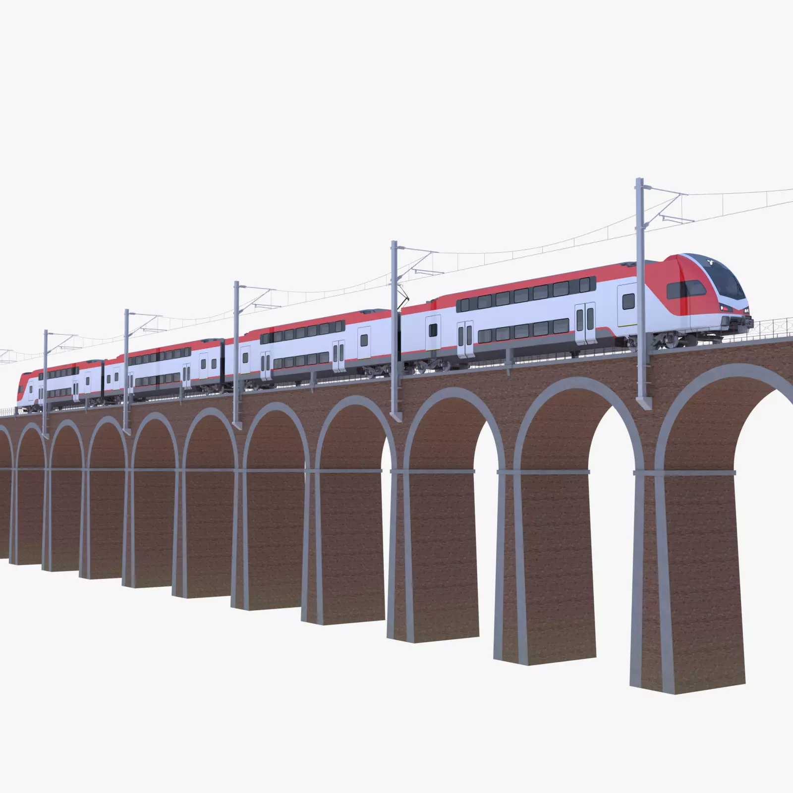 Stadler Kiss USA on viaduct 3D model