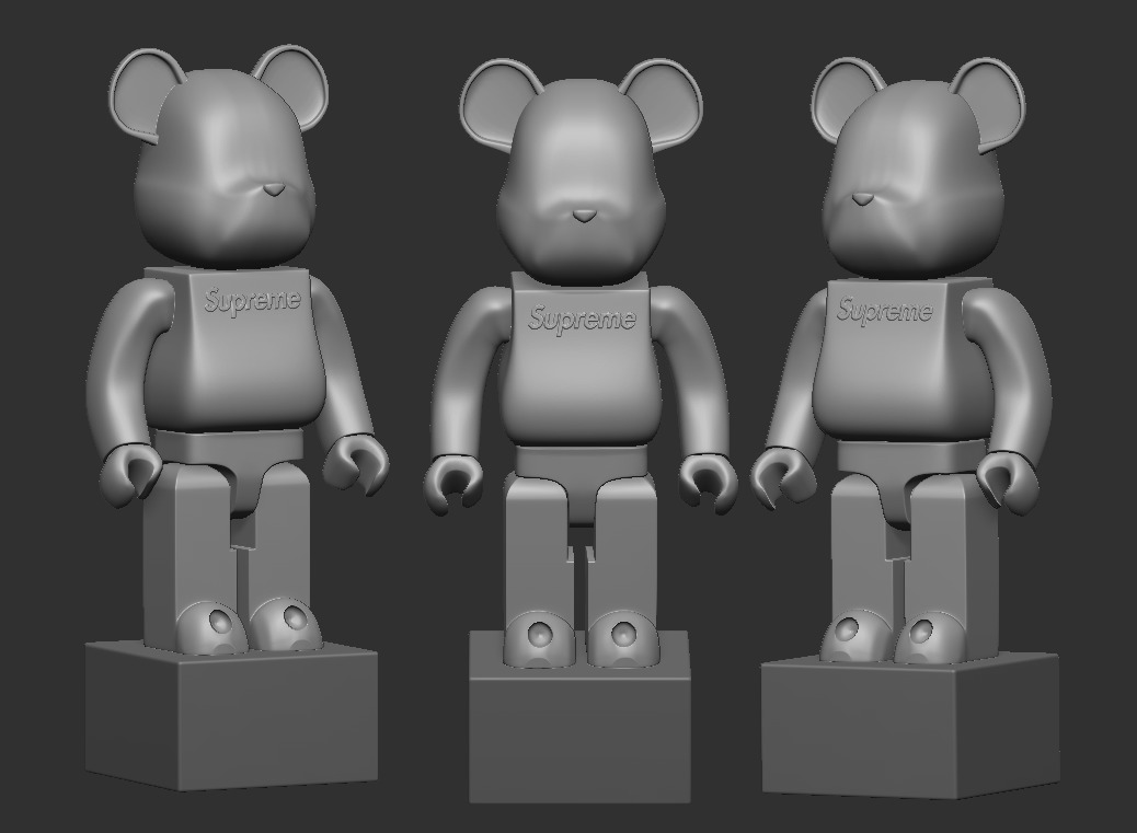 Bearbrick SUPREME 3D print model_1