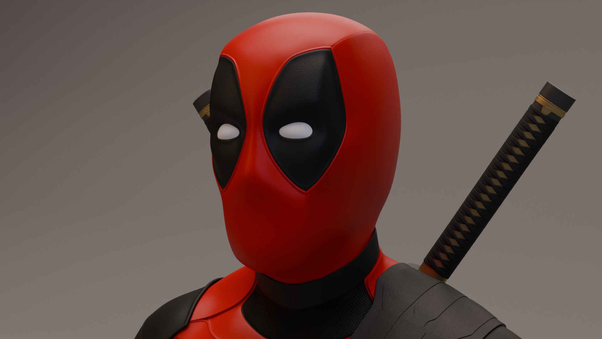 Deadpool with Gold Desert Eagles 3D model_1
