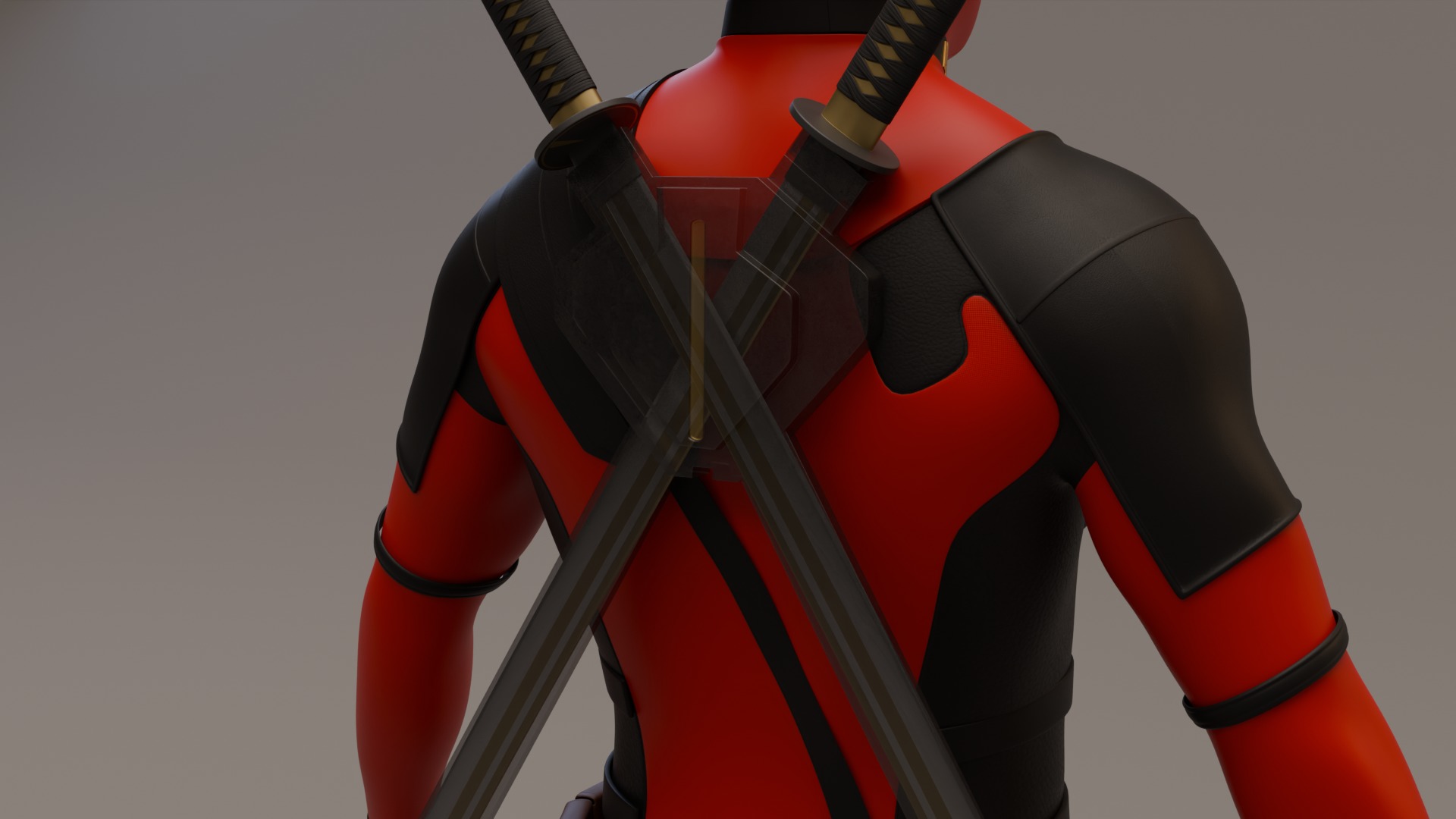 Deadpool with Gold Desert Eagles 3D model_4