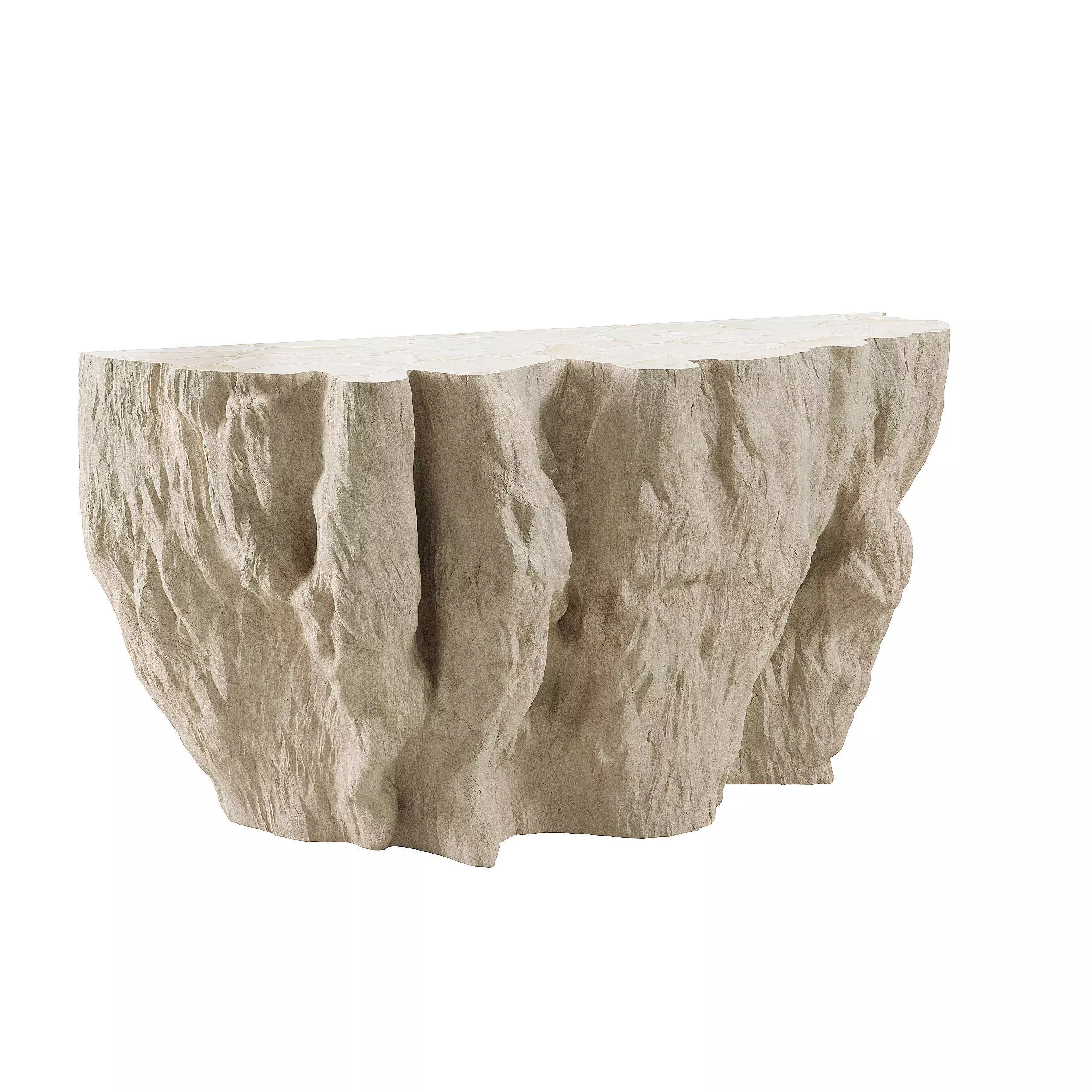 Palecek Camilla Fossilized Clam Console 3D model_0