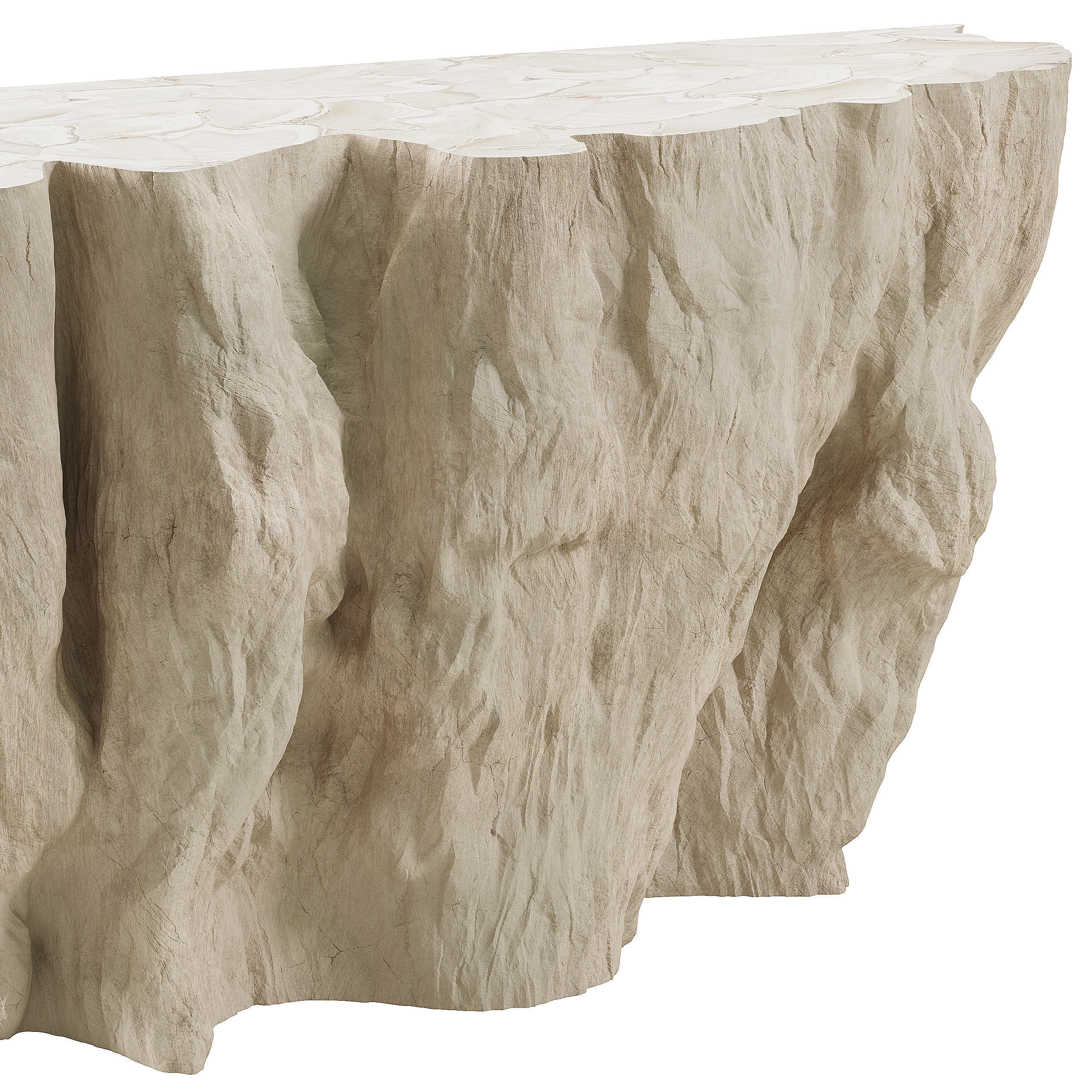 Palecek Camilla Fossilized Clam Console 3D model_5