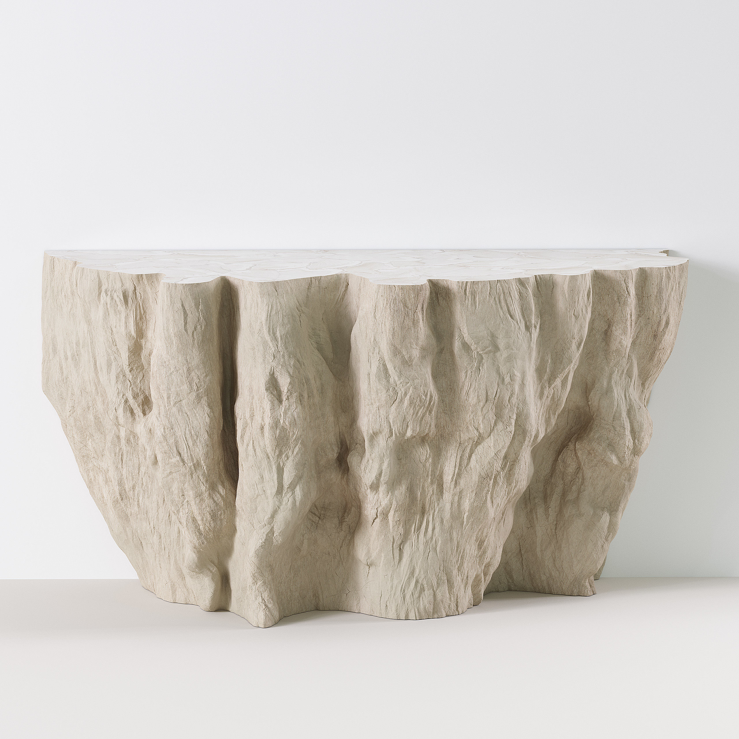 Palecek Camilla Fossilized Clam Console 3D model_3