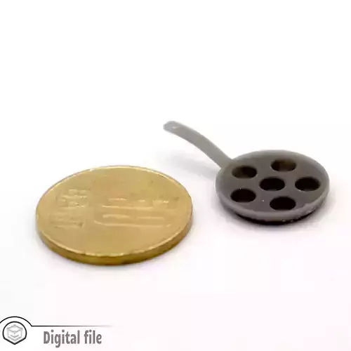 miniature dollhouse Danish pancake pan  3D print model