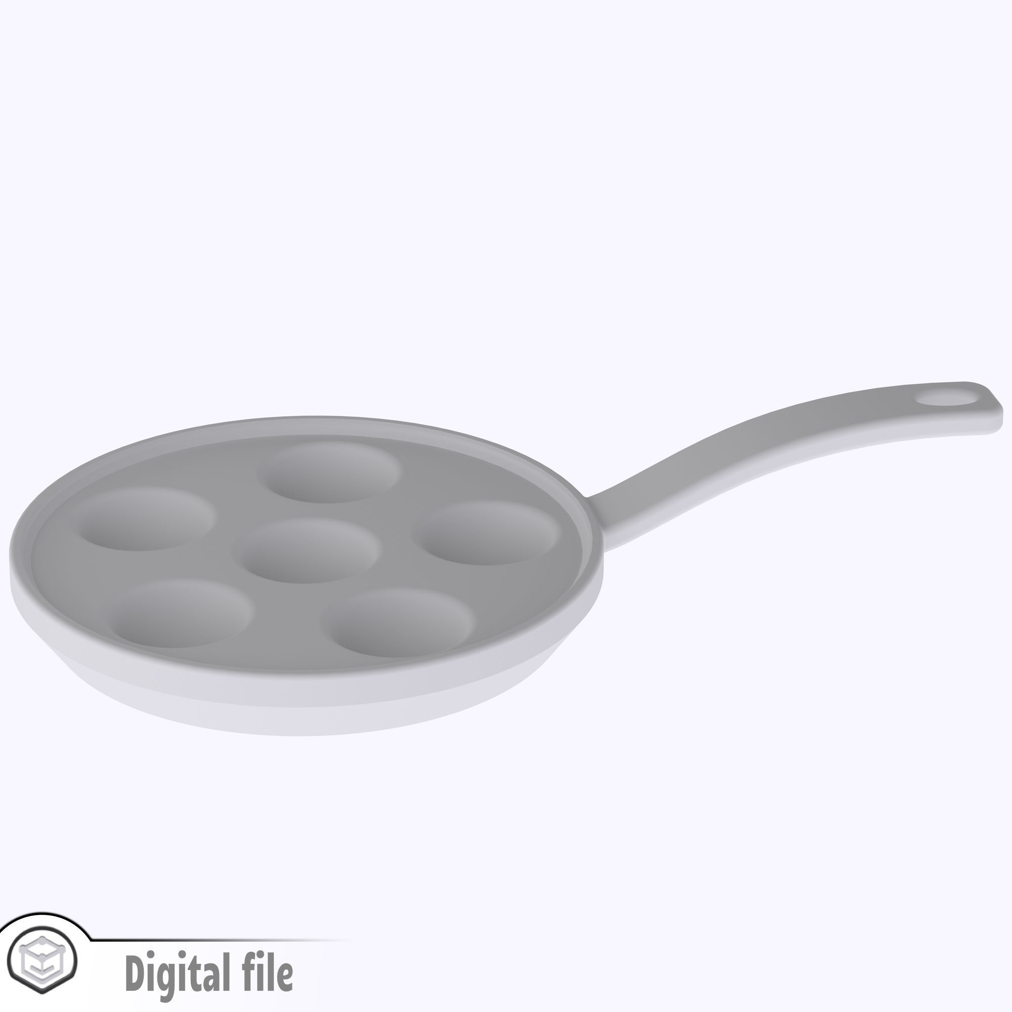 miniature dollhouse Danish pancake pan  3D print model_4