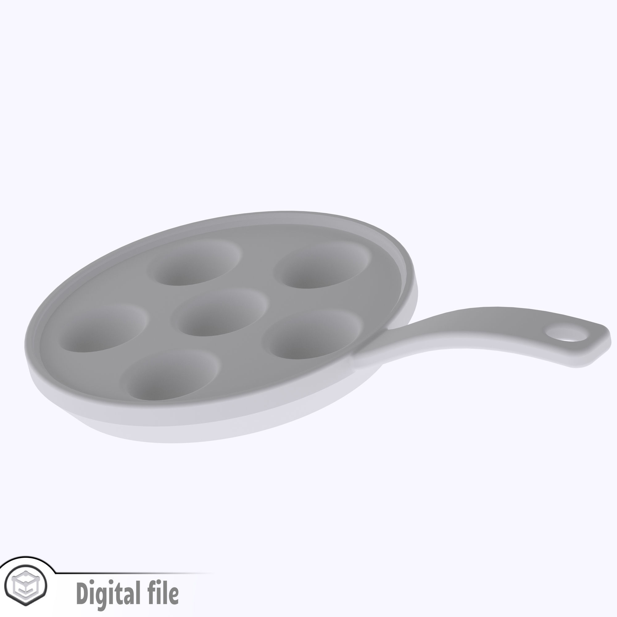 miniature dollhouse Danish pancake pan  3D print model_2