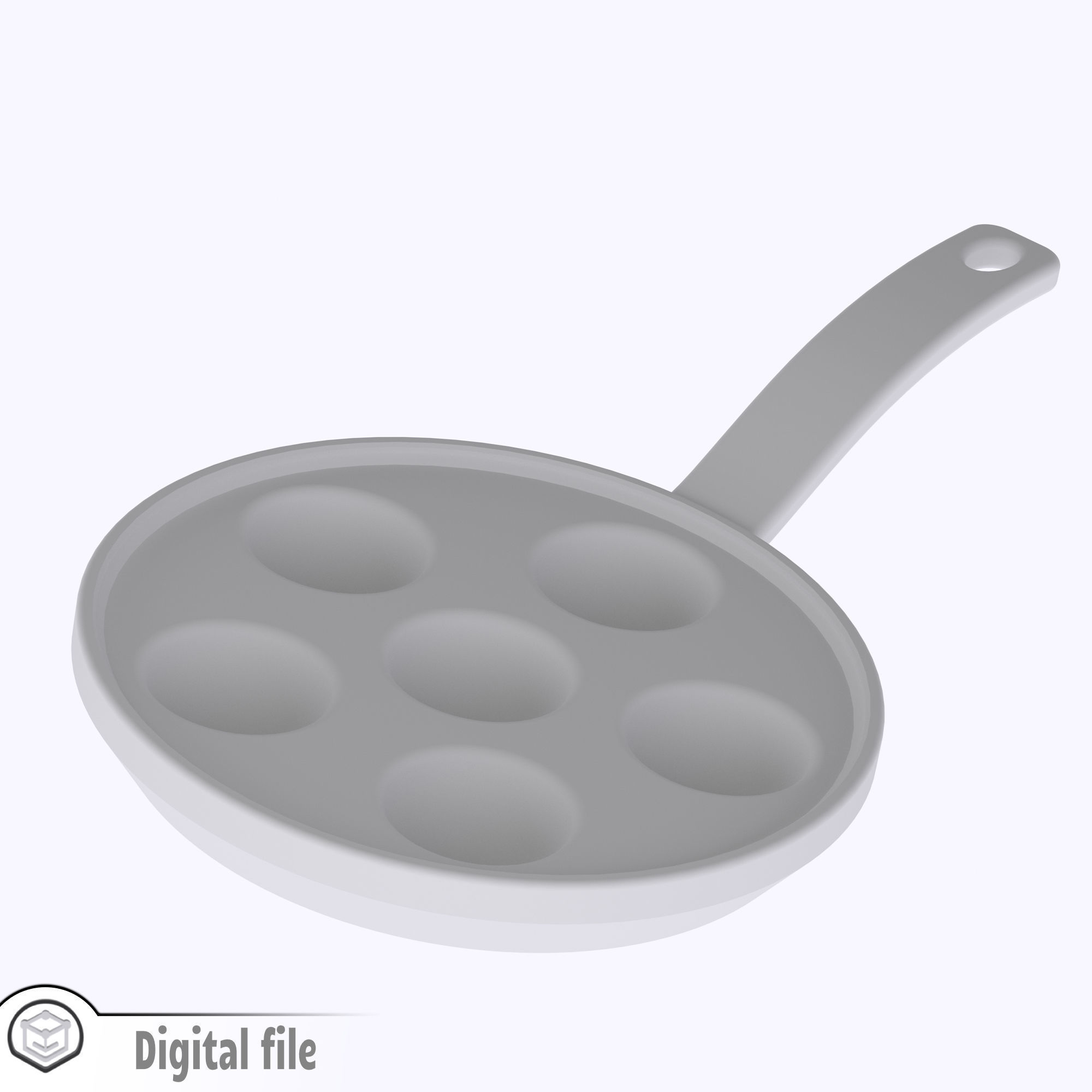 miniature dollhouse Danish pancake pan  3D print model_3