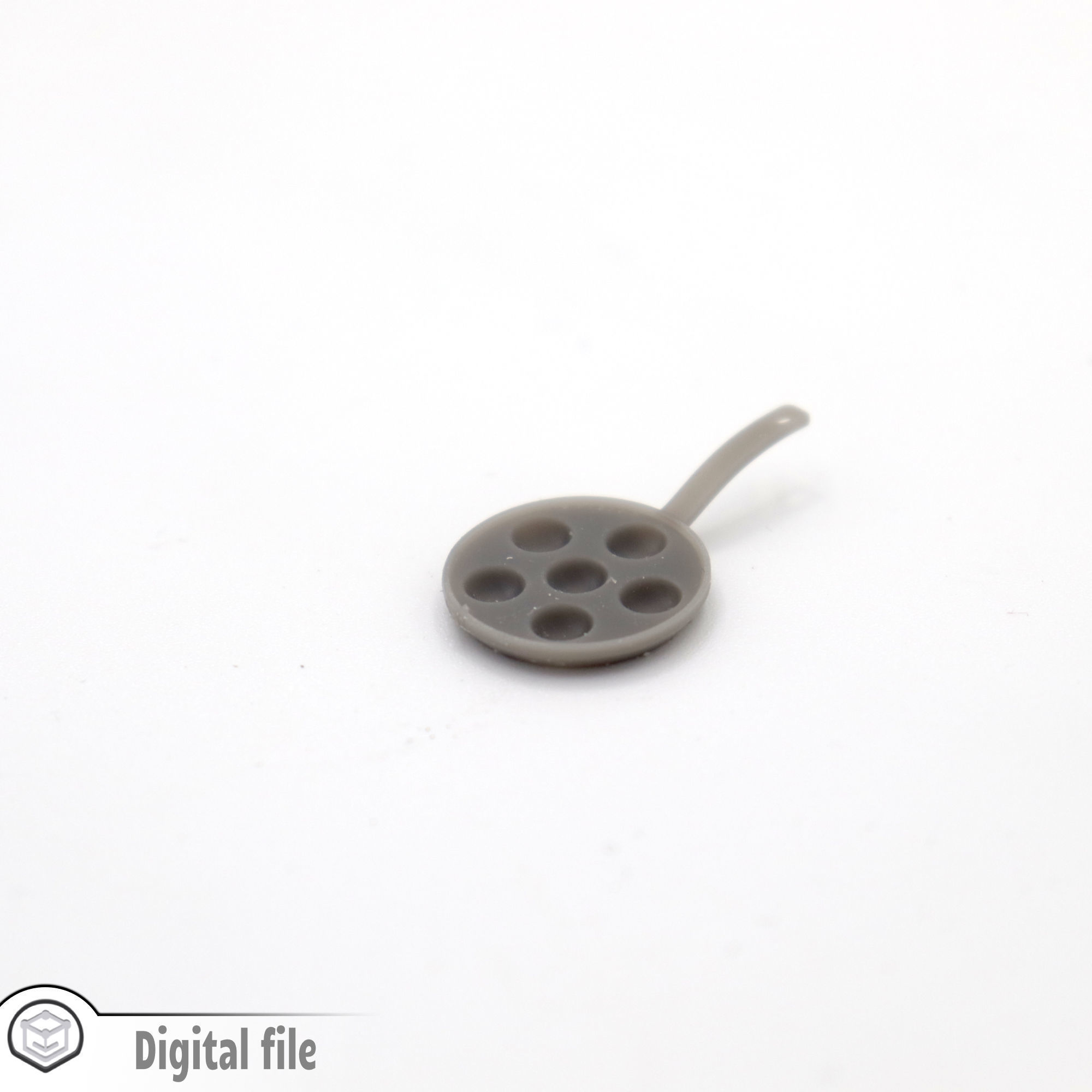 miniature dollhouse Danish pancake pan  3D print model_1