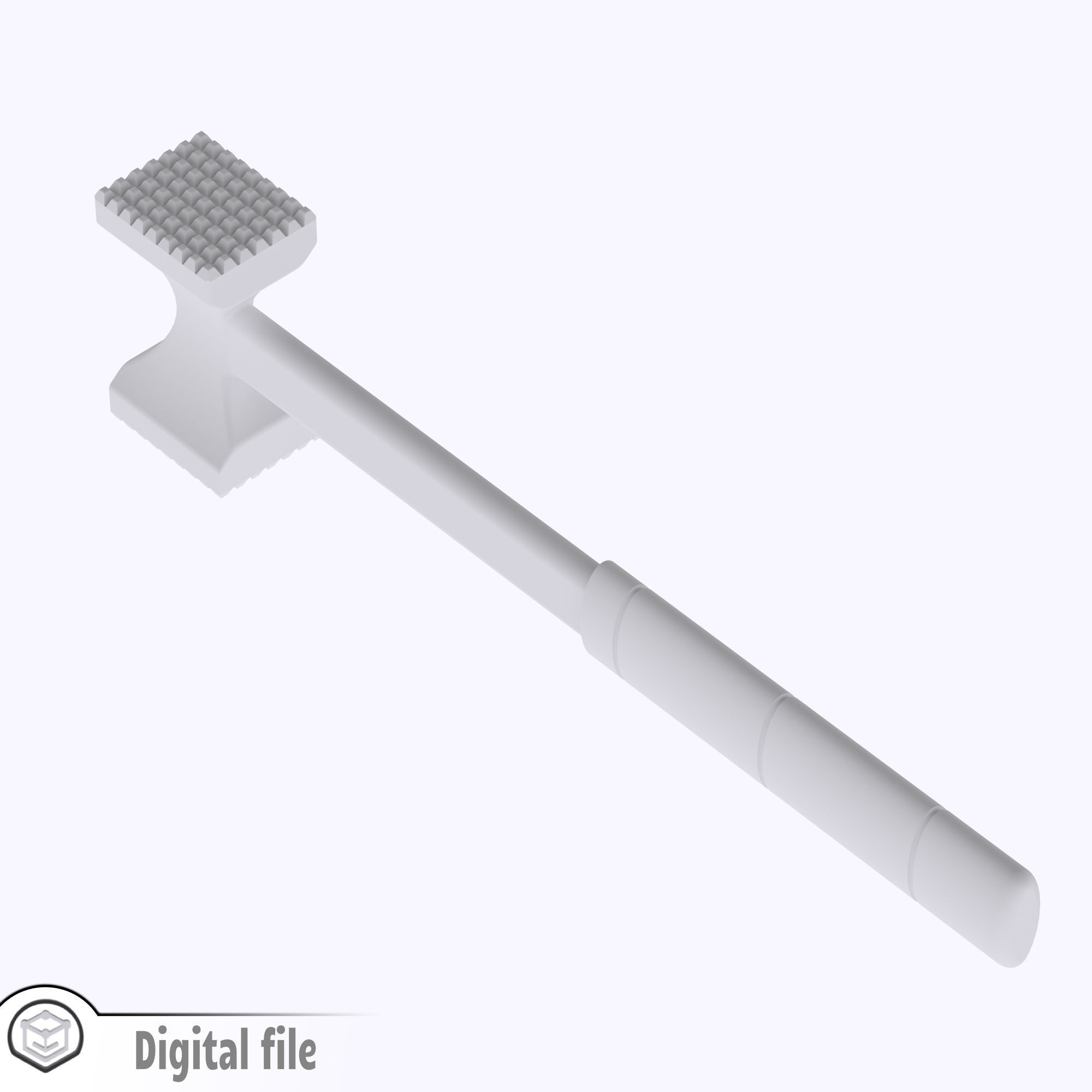 miniature dollhouse Meat Hammer kitchen utensil  3D print model_2