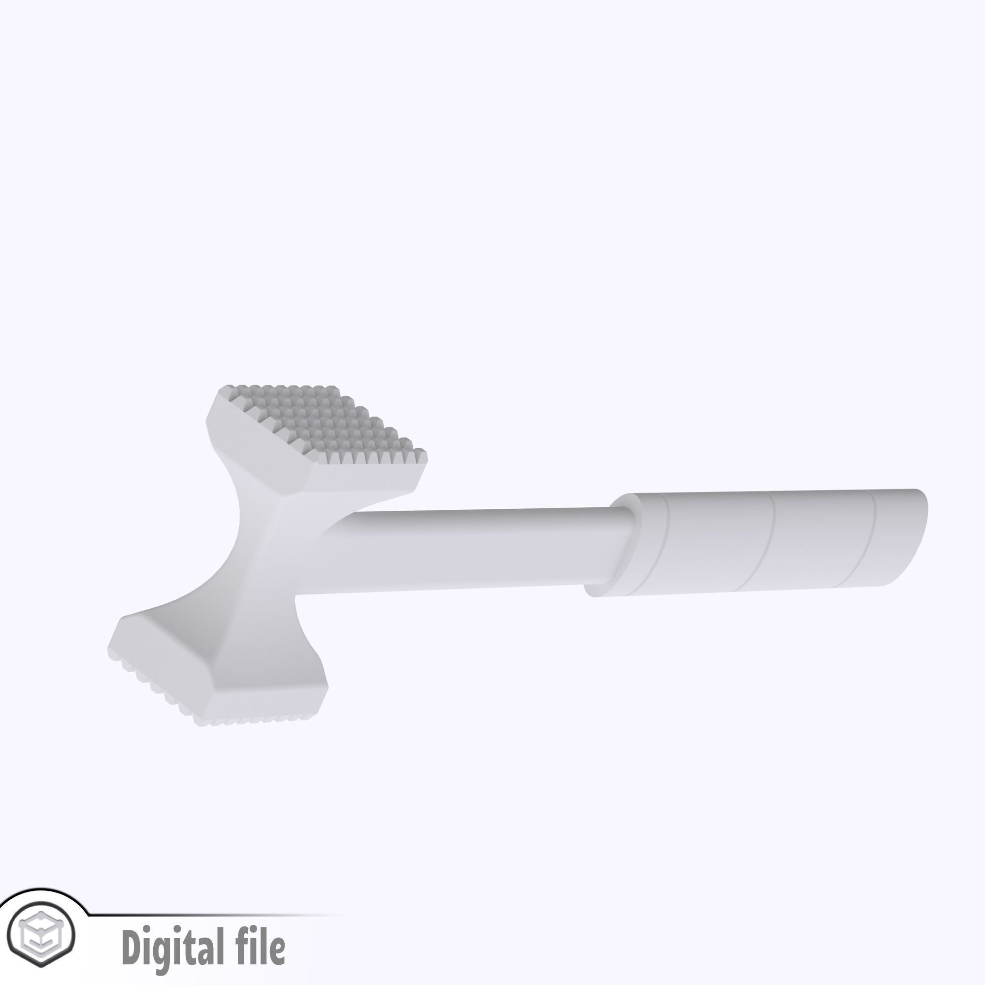 miniature dollhouse Meat Hammer kitchen utensil  3D print model_3