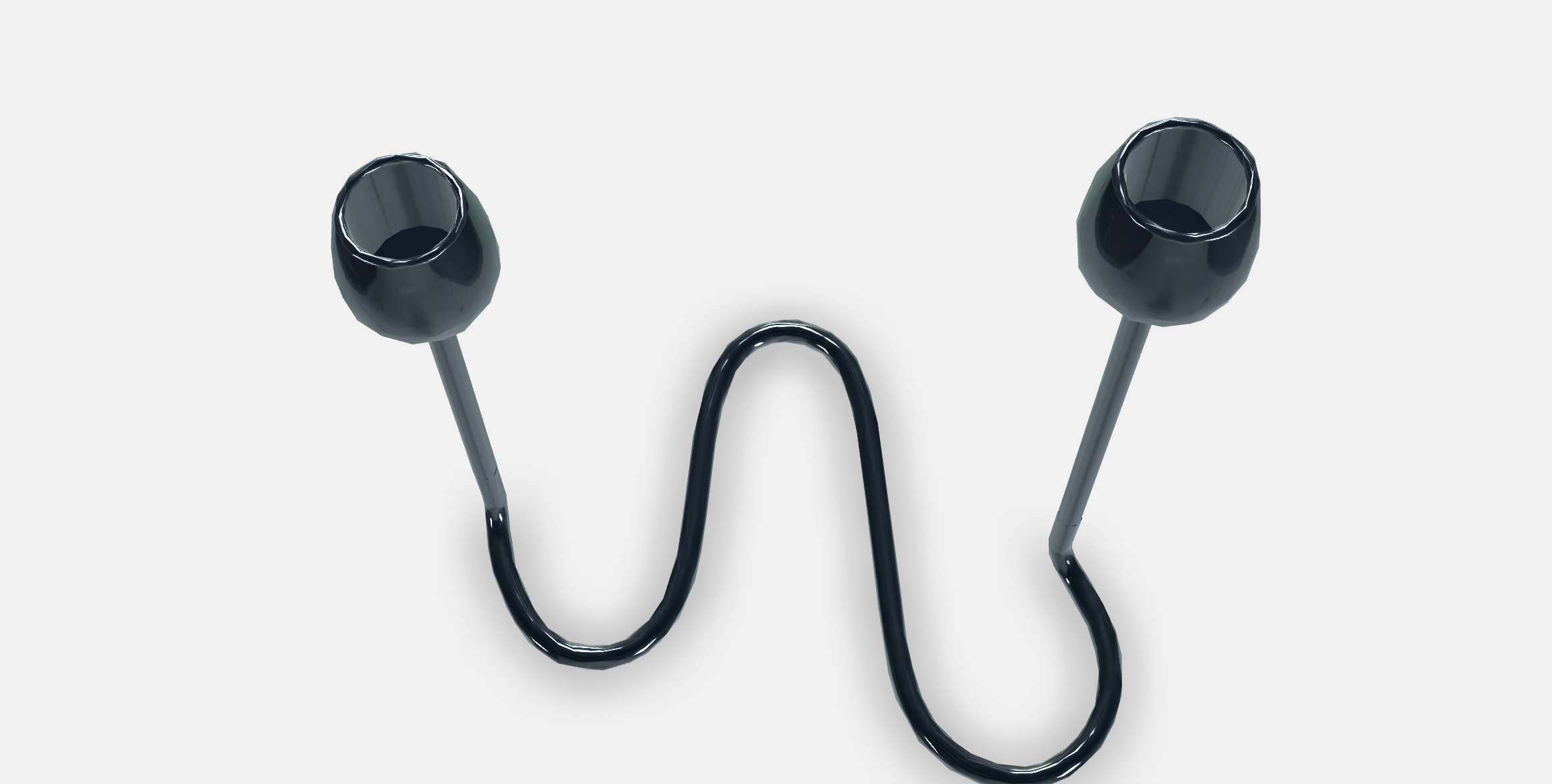 SILVERPARON Candlestick for 2 candles Low-poly 3D model_4